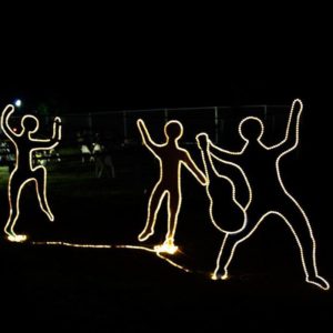 Dancing figures made of lights