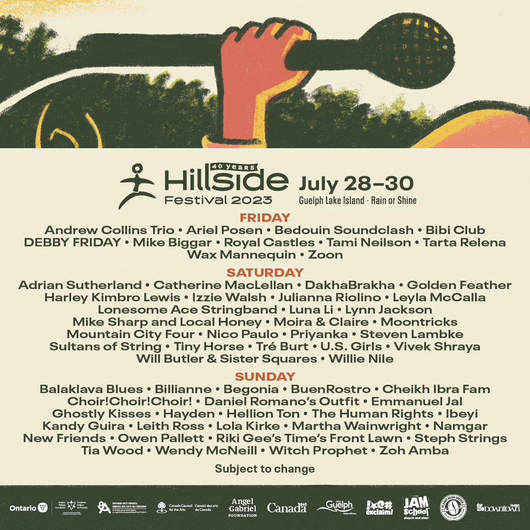 Hillside 2023 day-by-day lineup