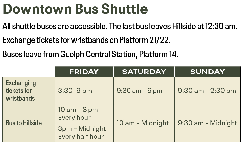 Downtown bus schedule